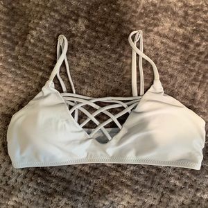 Light blue criss cross bikini top